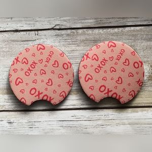 Pink Love Car Coasters